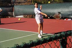 Mariana Nashed practices her backhand