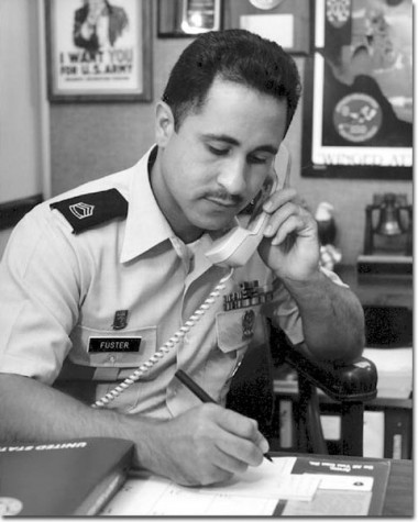 U.S. Department of Defense

Army Sgt. 1st Class Lutgardo Fuster writes down information about a possible recruit interested in joining the military. Recruiters spend hours on the telephone, trying to promote interest in the military services. 