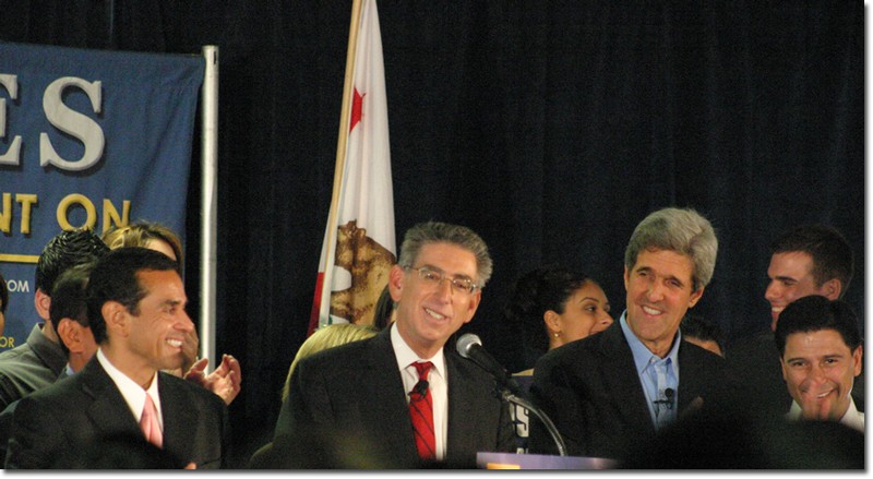 Senator of Massachusettes John Kerry, right, caused an uproar amongst Republicans with some remarks made during his speech.