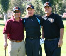 Former GCC athlete James W. Evangelatos, left, actor James Caan and head coach Greg Osbourne at Glendales Oakmont Country Club