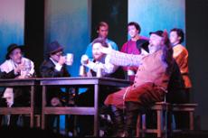 Townspeople celebrate Tzeitel's and Wolf's engagement.