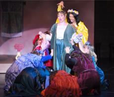 Princess Winnifred played by Jessica Young and Lady Mabelle played by Iris T. Hill in the musical number "Happily Ever After."