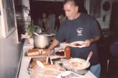 SOMETHING TO BE THANKFUL FOR: Recovering addicts were part of a sociology classs community outreach for Thanksgiving. Palm House staff member Steve  prepares to enjoy a holiday meal.