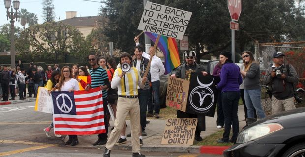 Hundreds of local residents turn out Sunday to counter a protest by members of the infamous Westboro Baptist church.