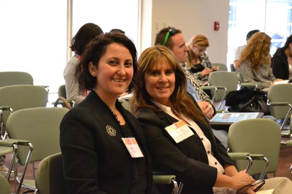 THE WINNER: Student Services Technician Sharis Davoodi and newly elected Andra Hoffman attend a career panel on March 23.