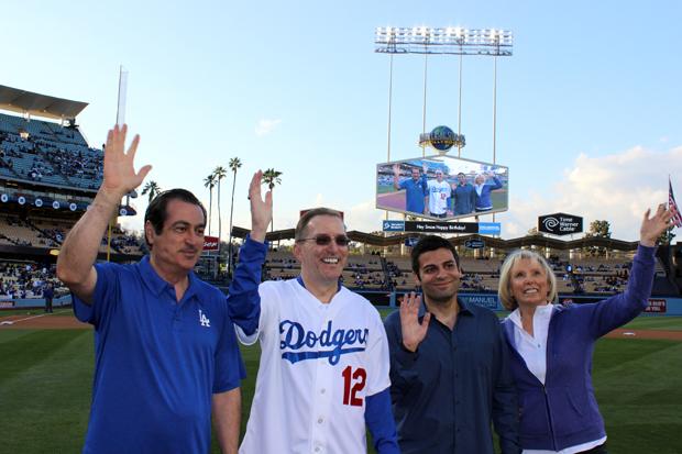 WAVE+TO+THE+CAMERA%3A+At+Glendale+Dodger+night%2C+City+Council+Member+Vartan+Gharapetian%2C+Vice+President+of+sponsor+Lexus+of+Glendale+Johnny+Harrison%2C+Chairman+of+the+Dodger+Night+Committee+Shant+Sahakian+and+Vice+President+and+Founder+of+Glendale+Parks+and+Recreation+Dottie+Sharkey+wave+to+the+camera.%0A