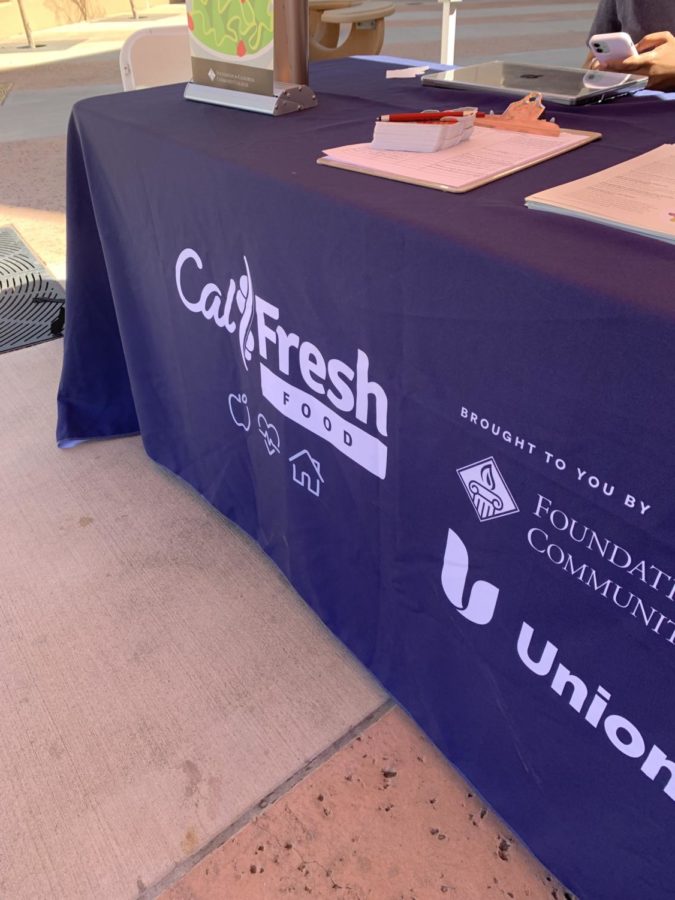CalFresh tabling on campus, April 2022.