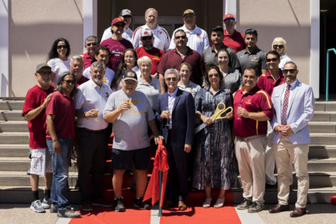 Dr. Viar with GCC coaches, staff, and alumni at the ribbon-cutting ceremony on June 24.