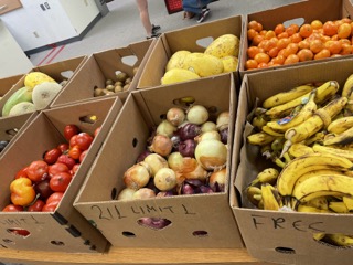 Fruits and veggies at the GCC pantry