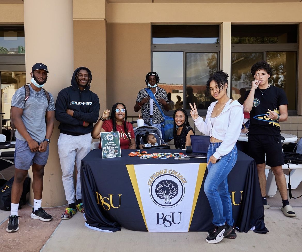 BSU members gather outside the Sierra Vista building. (Image courtesy of Billi Sarafina)