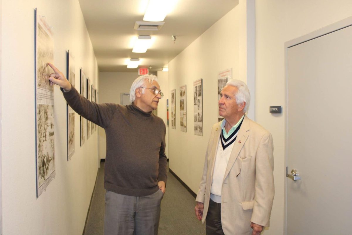During his visit to the Armenian Museum of Fresno, Congressman Jim Costa toured exhibitions, including the William Saroyan Gallery.